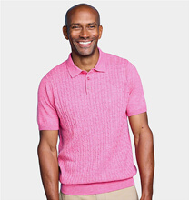 Pegasus Luxury Yarn Cable Knitted Polo - MD441